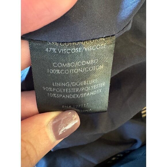 Badgley Mischka Dress Women 14 Blue Red Stripe Plaid Day Dress Mini Prairiecore‎ - Picture 11 of 12